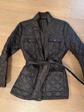 J. McLaughlin Quilted Belted Jacket in Black